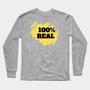 100% Real Tshirt Yellow Long Sleeve T-Shirt